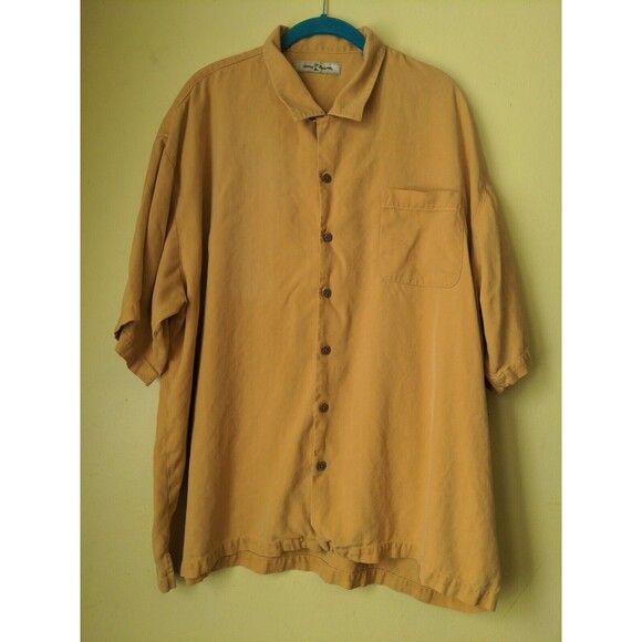 Tommy Bahama Men’s Sz XXL 100% Silk S/S Button Up Hawaiian Beach Shirt Orange - Picture 1 of 9
